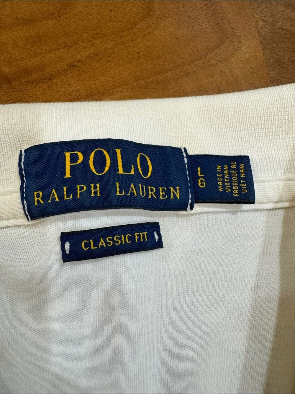 Ralph Lauren White Polo with Teal Logo Size L